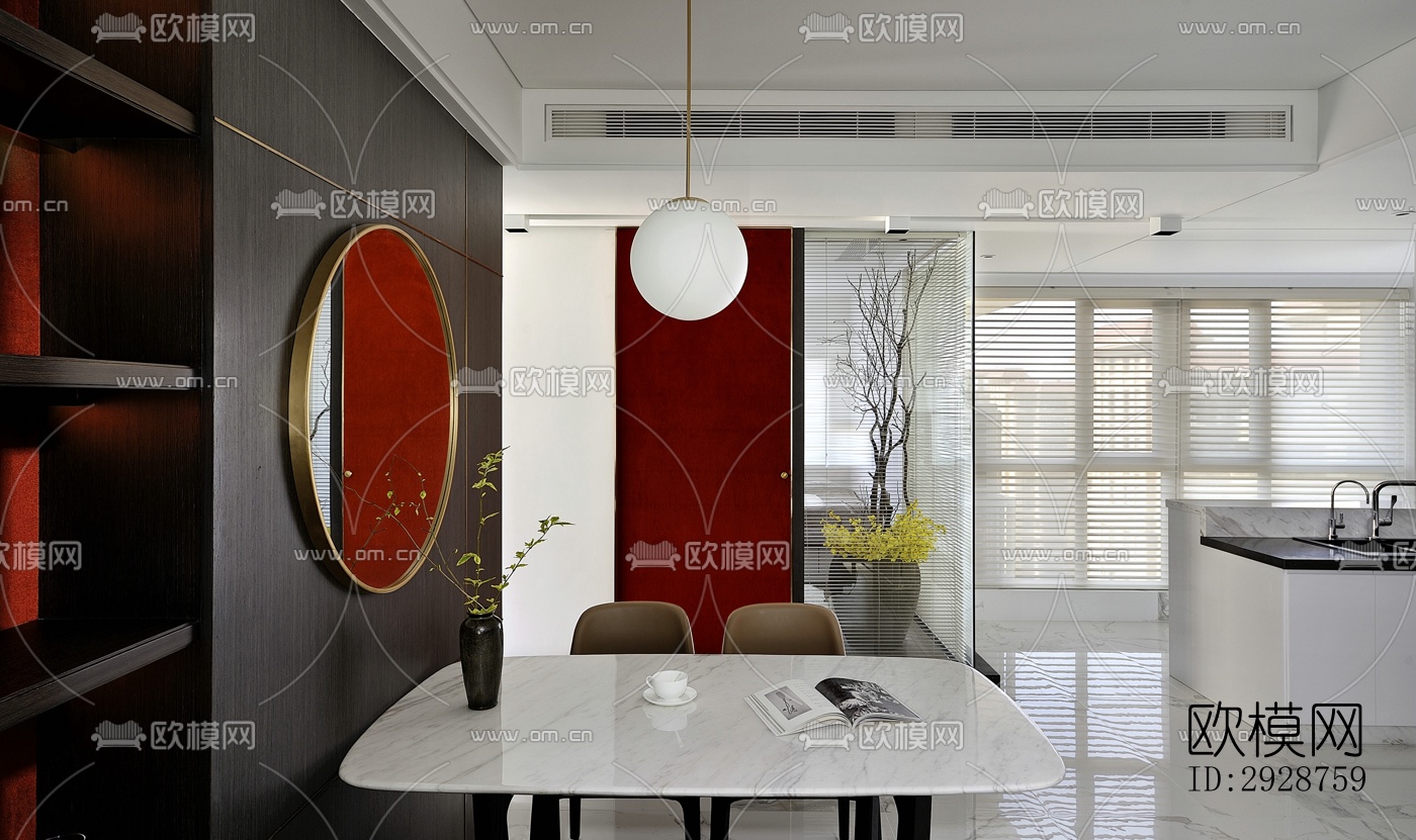 现代平层效果图下载（渲染图5）