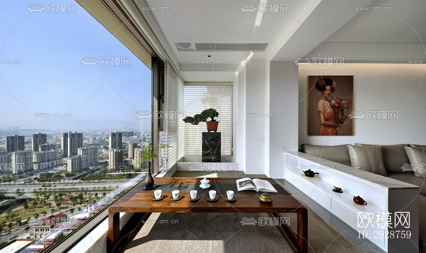 现代平层效果图下载（渲染图2）