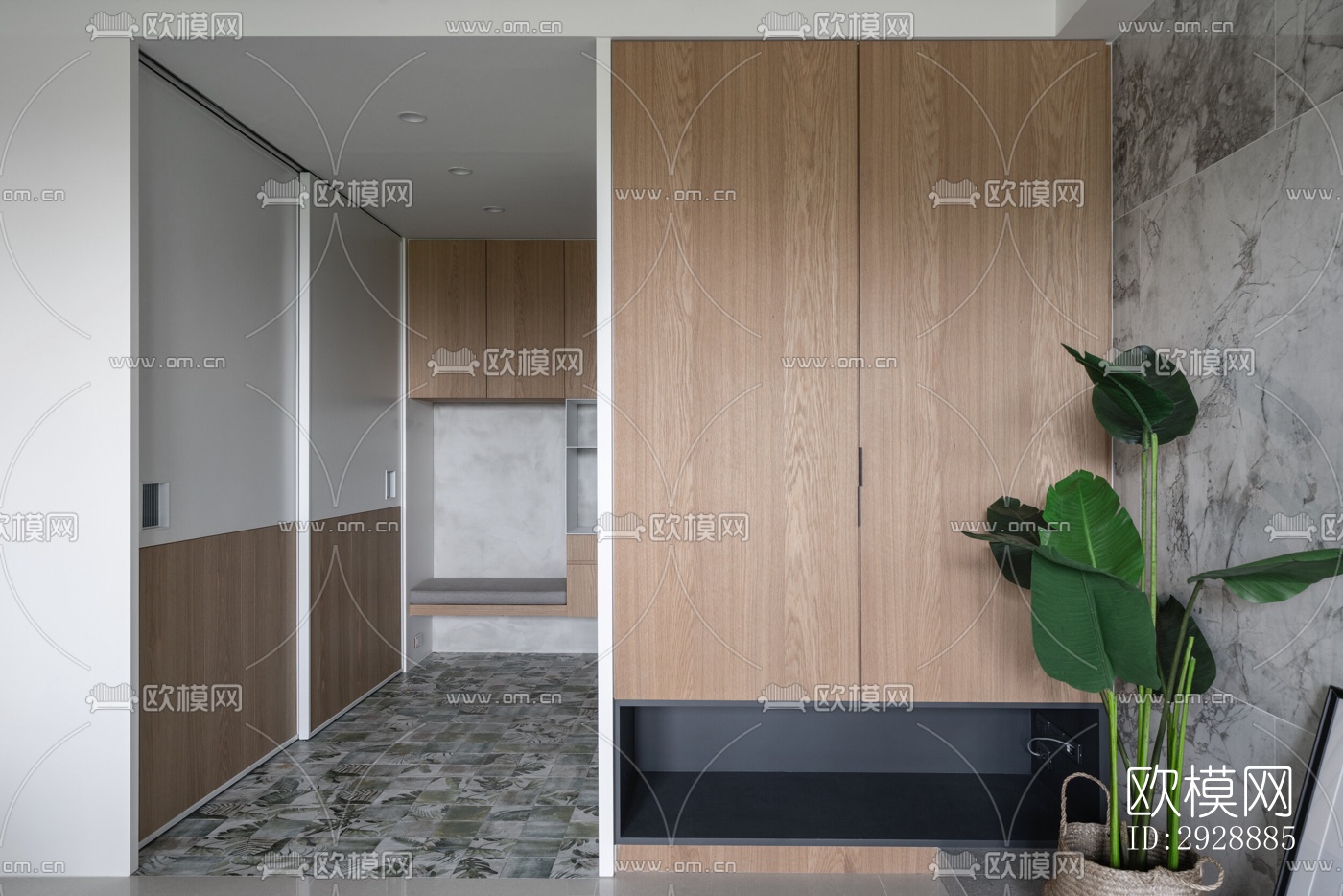 现代平层效果图下载（渲染图9）