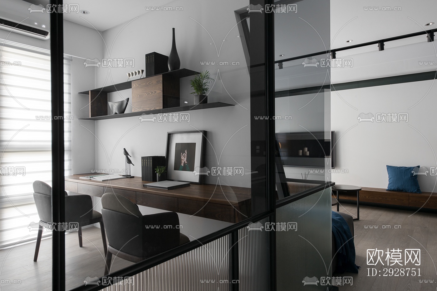 现代平层效果图下载（渲染图14）