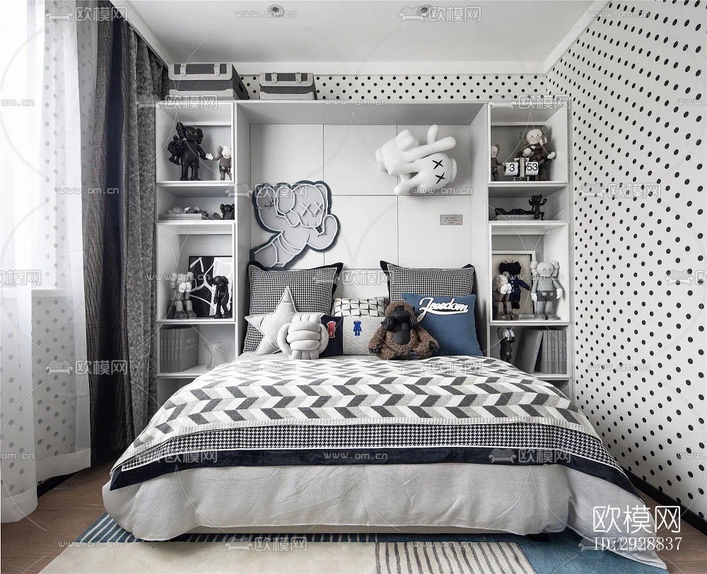 现代平层效果图下载（渲染图8）