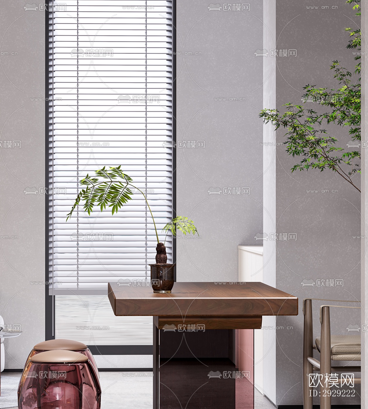 现代经理室效果图下载（渲染图6）