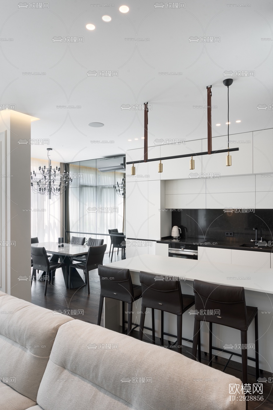 现代平层效果图下载（渲染图11）