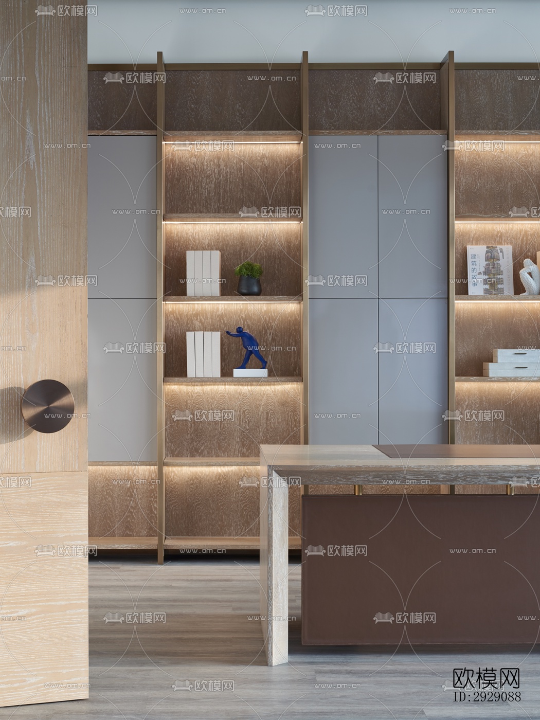 新中式办公区效果图下载（渲染图9）