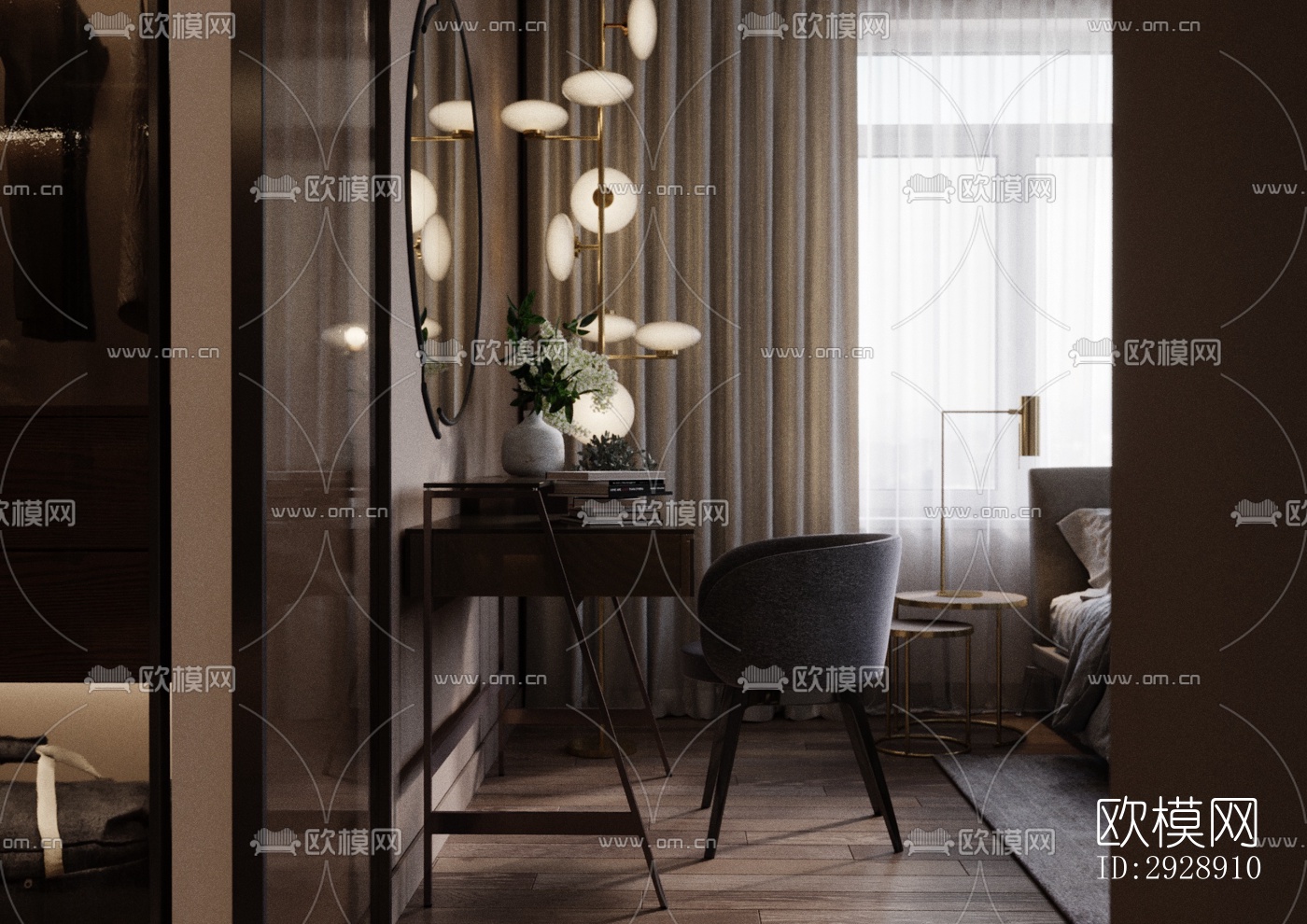 现代平层效果图下载（渲染图2）