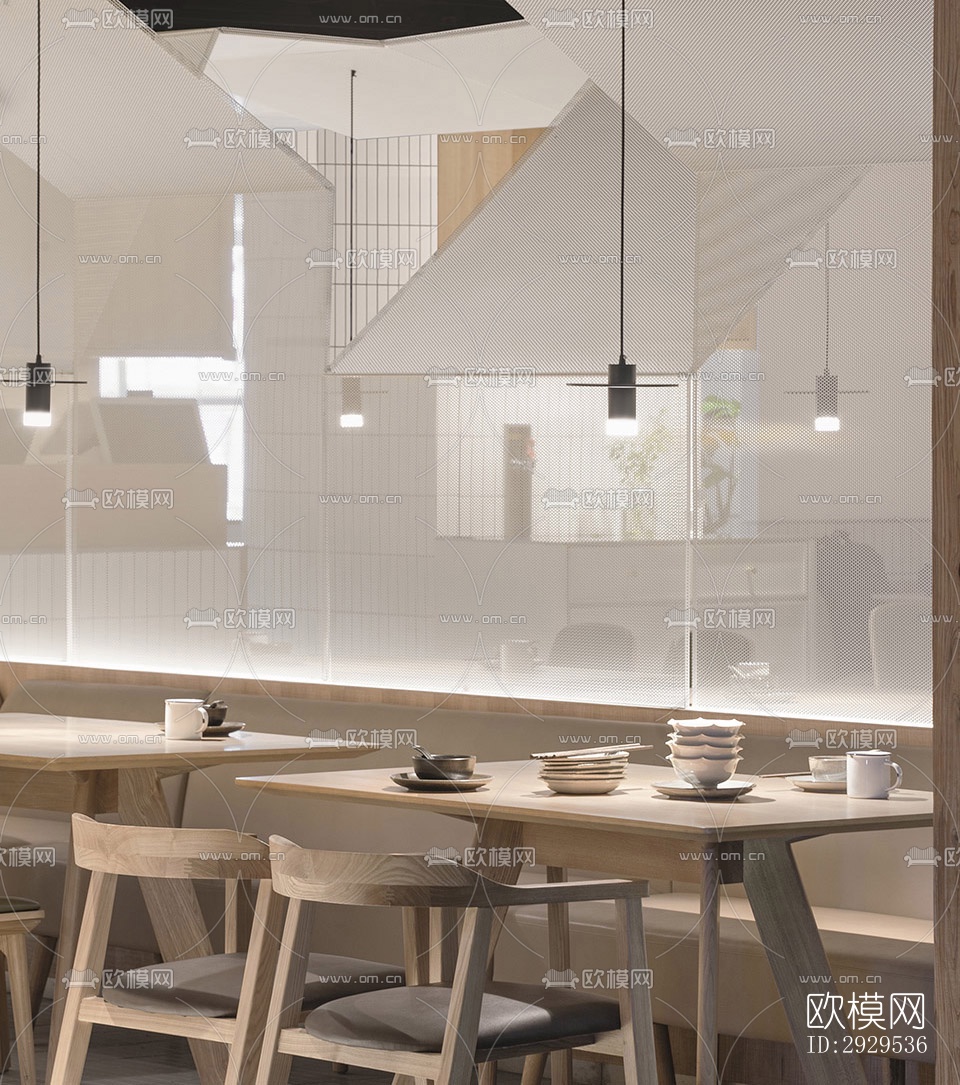 北欧西餐厅效果图下载（渲染图7）