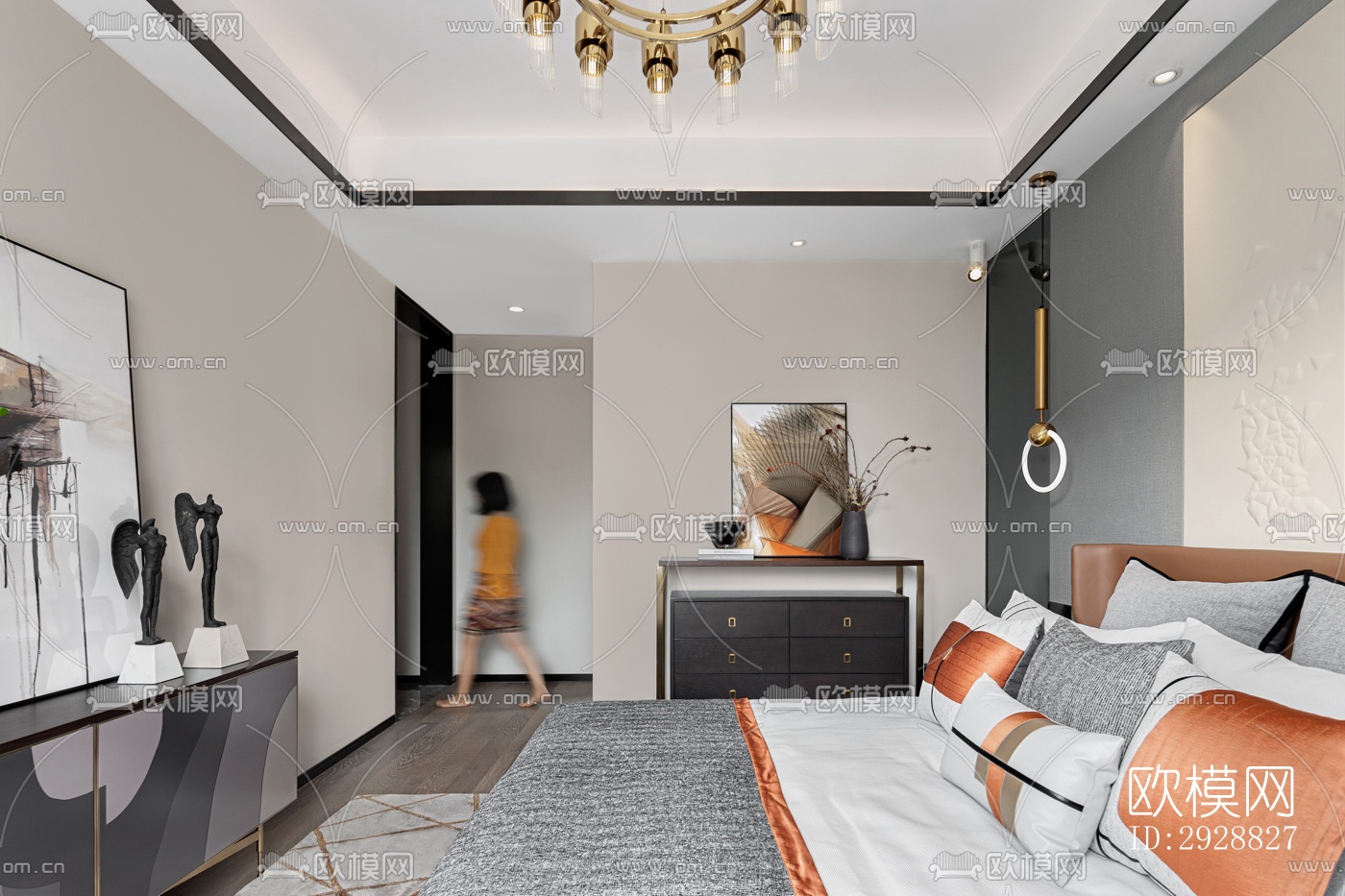 现代平层效果图下载（渲染图10）