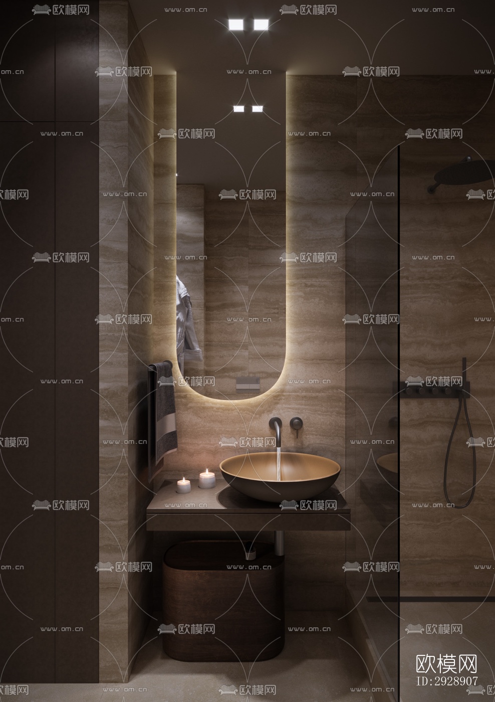 现代平层效果图下载（渲染图8）