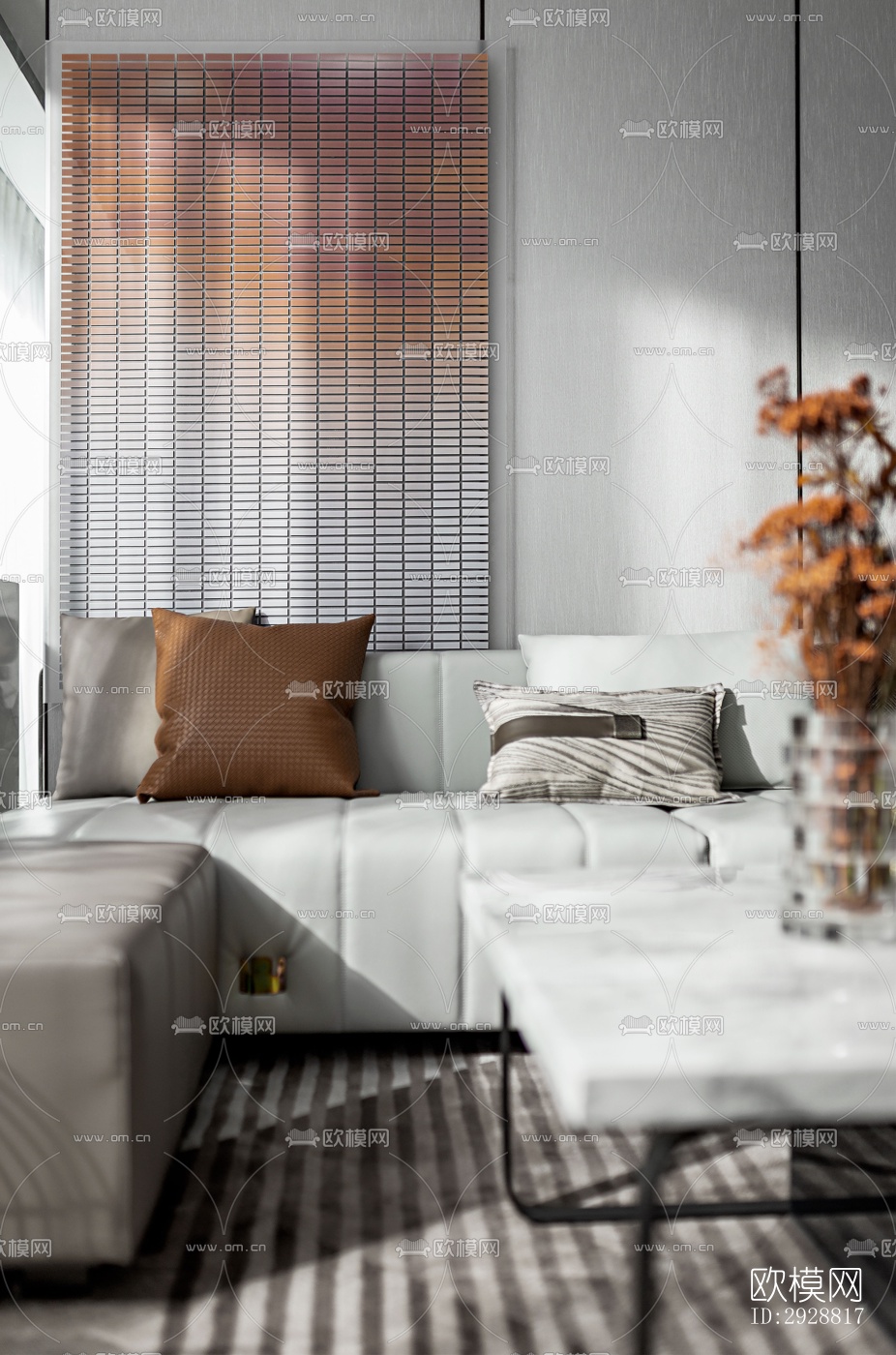 现代平层效果图下载（渲染图1）