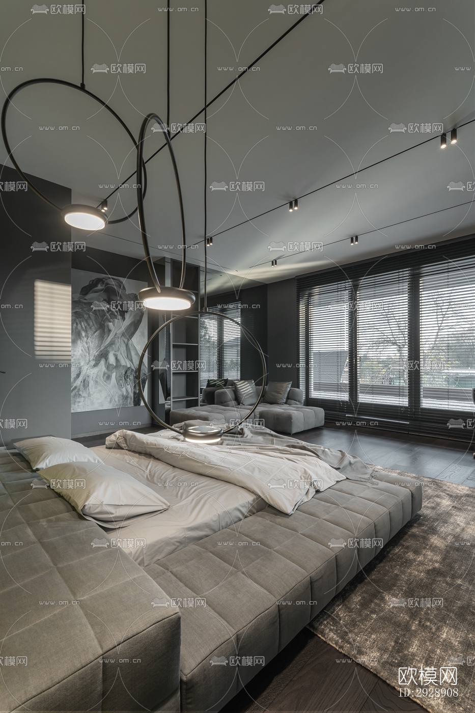 现代平层效果图下载（渲染图10）