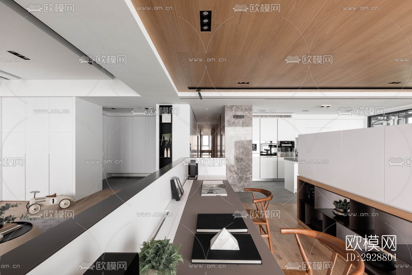 现代平层效果图下载（渲染图9）