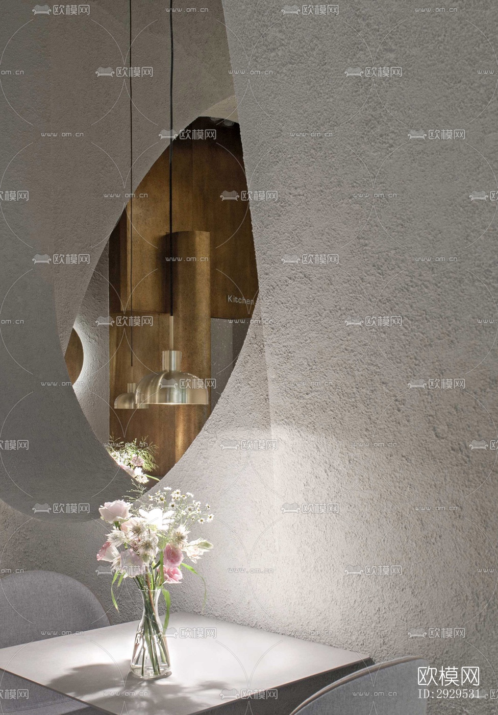 侘寂西餐厅效果图下载（渲染图19）