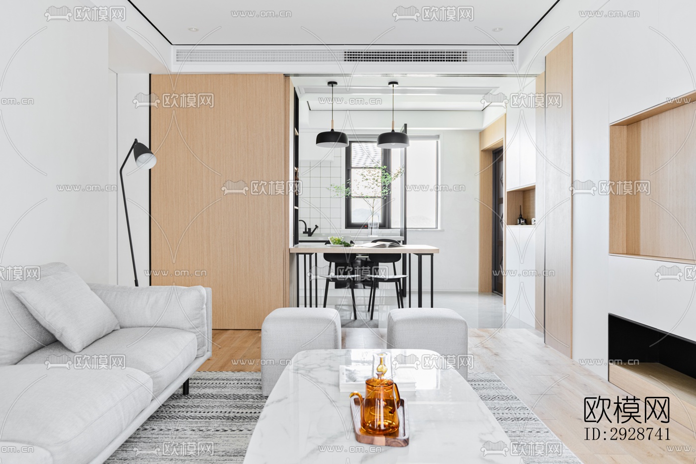 现代平层效果图下载（渲染图17）