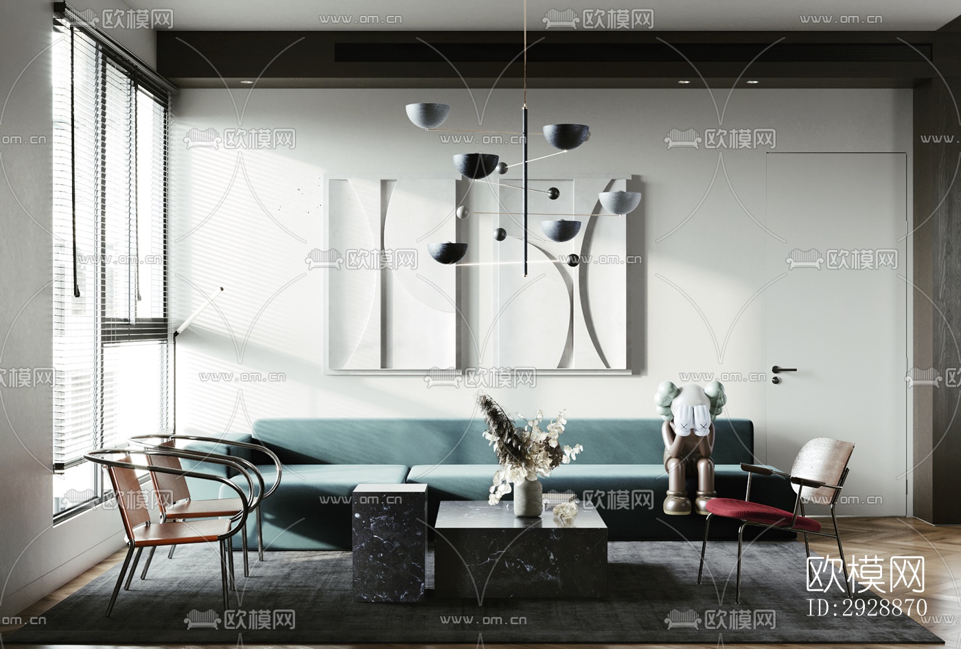 现代平层效果图下载（渲染图3）