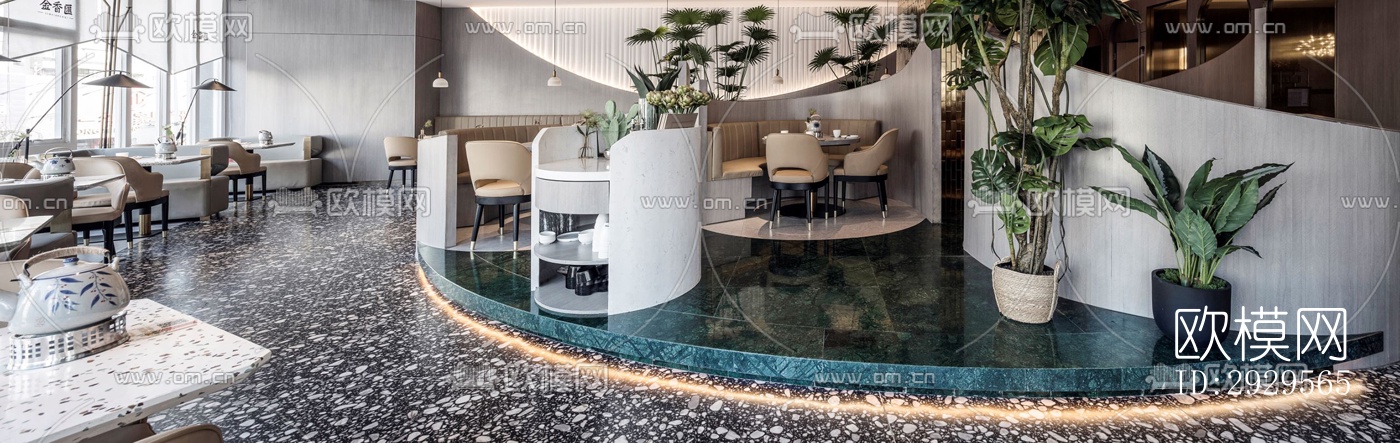 现代西餐厅效果图下载（渲染图13）