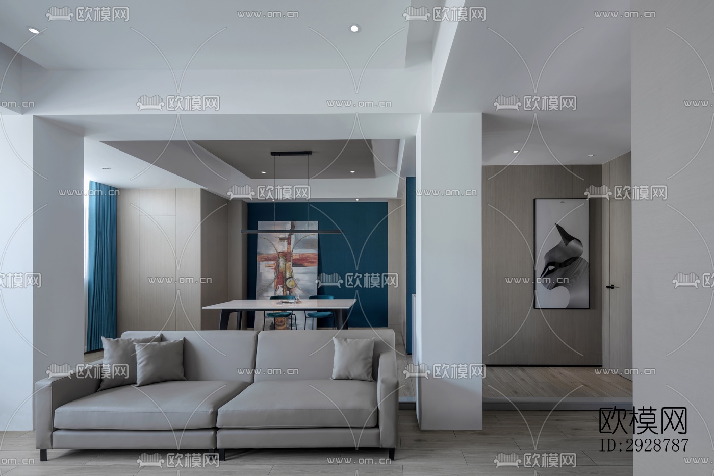 现代平层效果图下载（渲染图5）