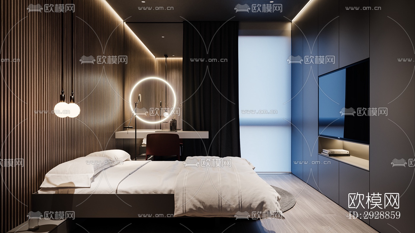 现代平层效果图下载（渲染图5）