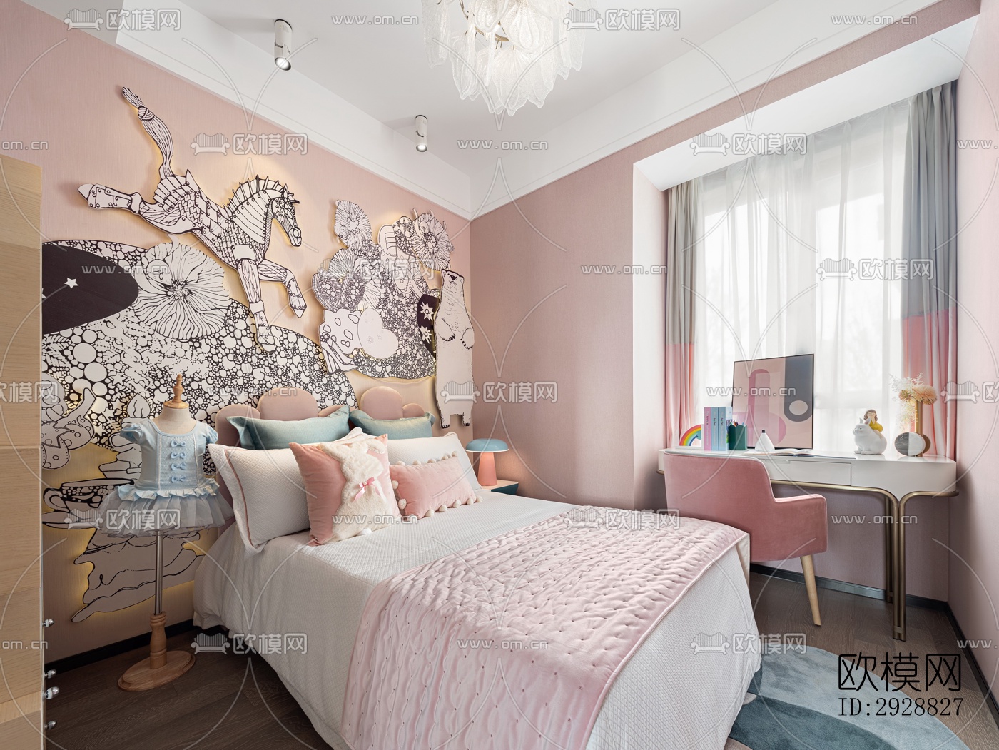 现代平层效果图下载（渲染图11）