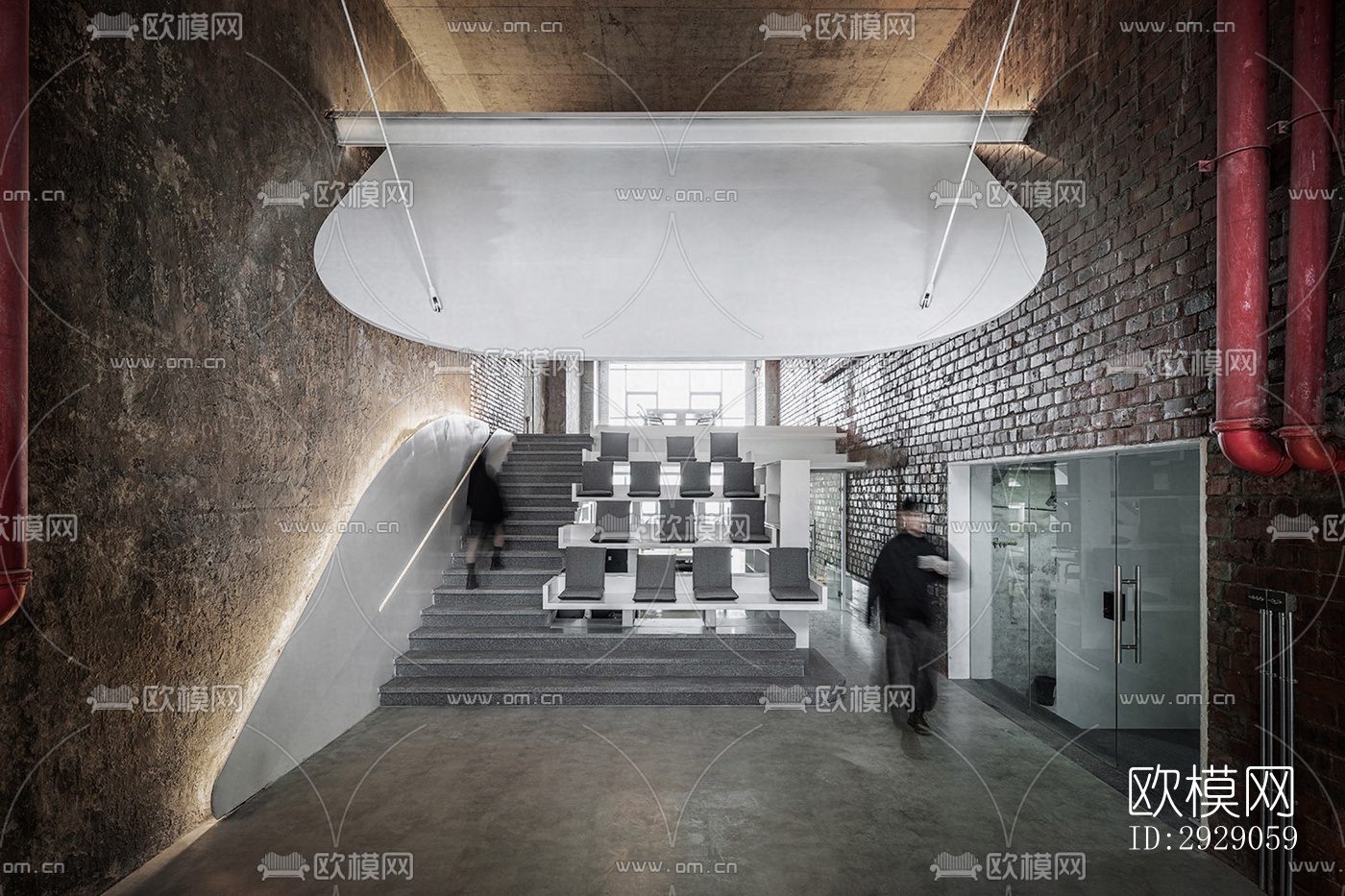 工业风办公区效果图下载（渲染图6）