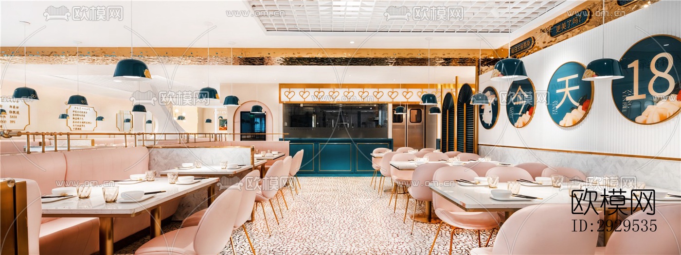 北欧西餐厅效果图下载（渲染图6）