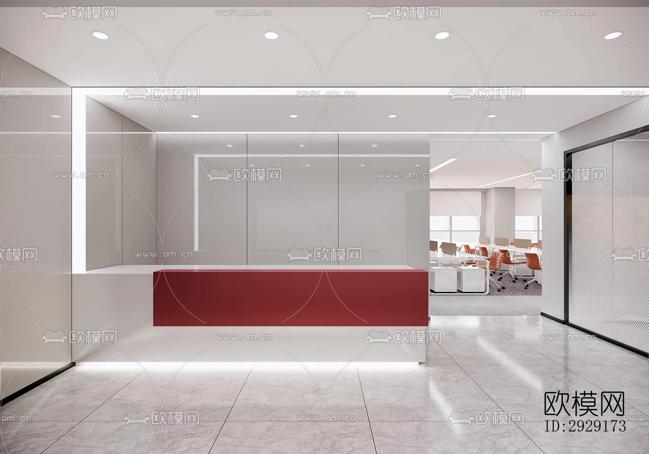 现代办公区效果图下载（渲染图6）
