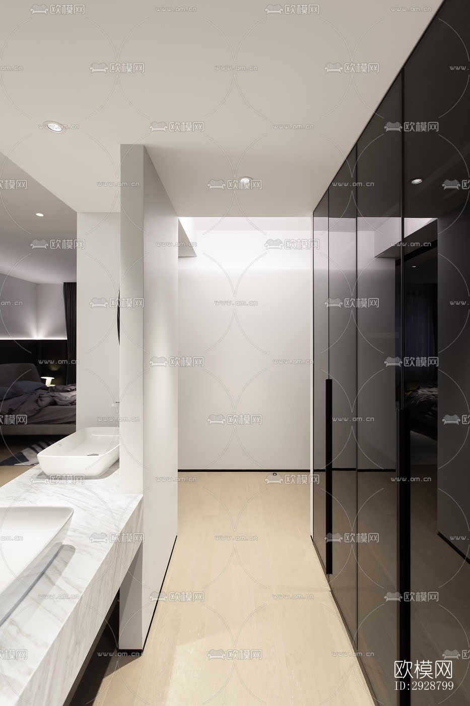 现代平层效果图下载（渲染图3）