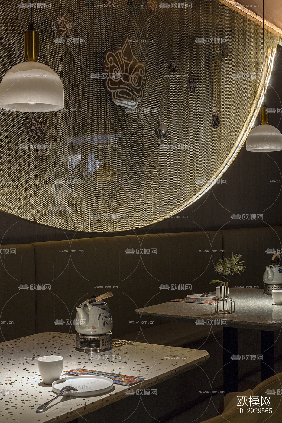 现代西餐厅效果图下载（渲染图7）