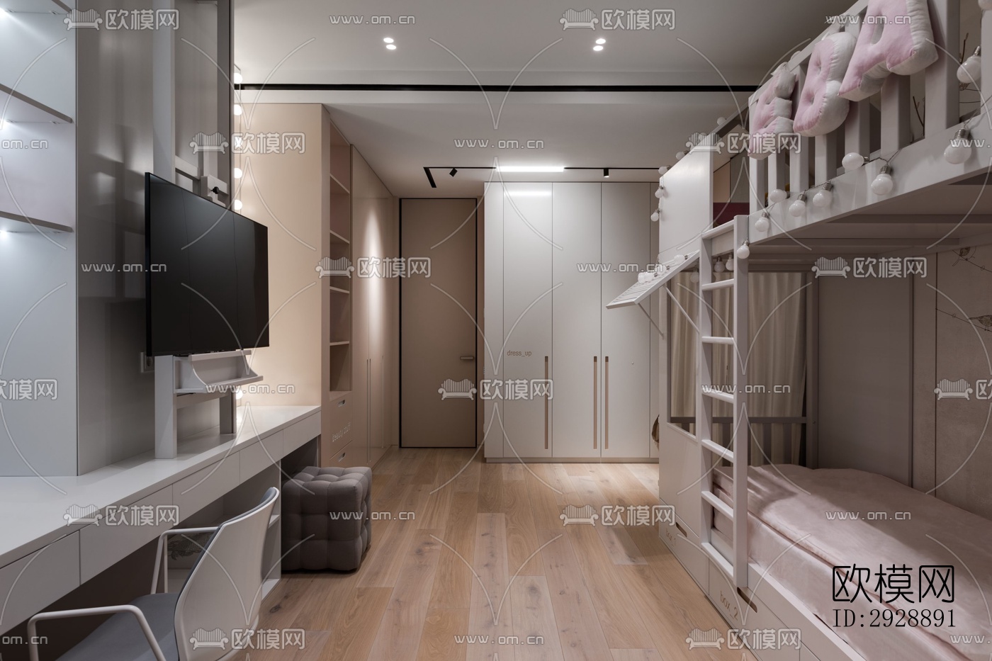 现代平层效果图下载（渲染图5）