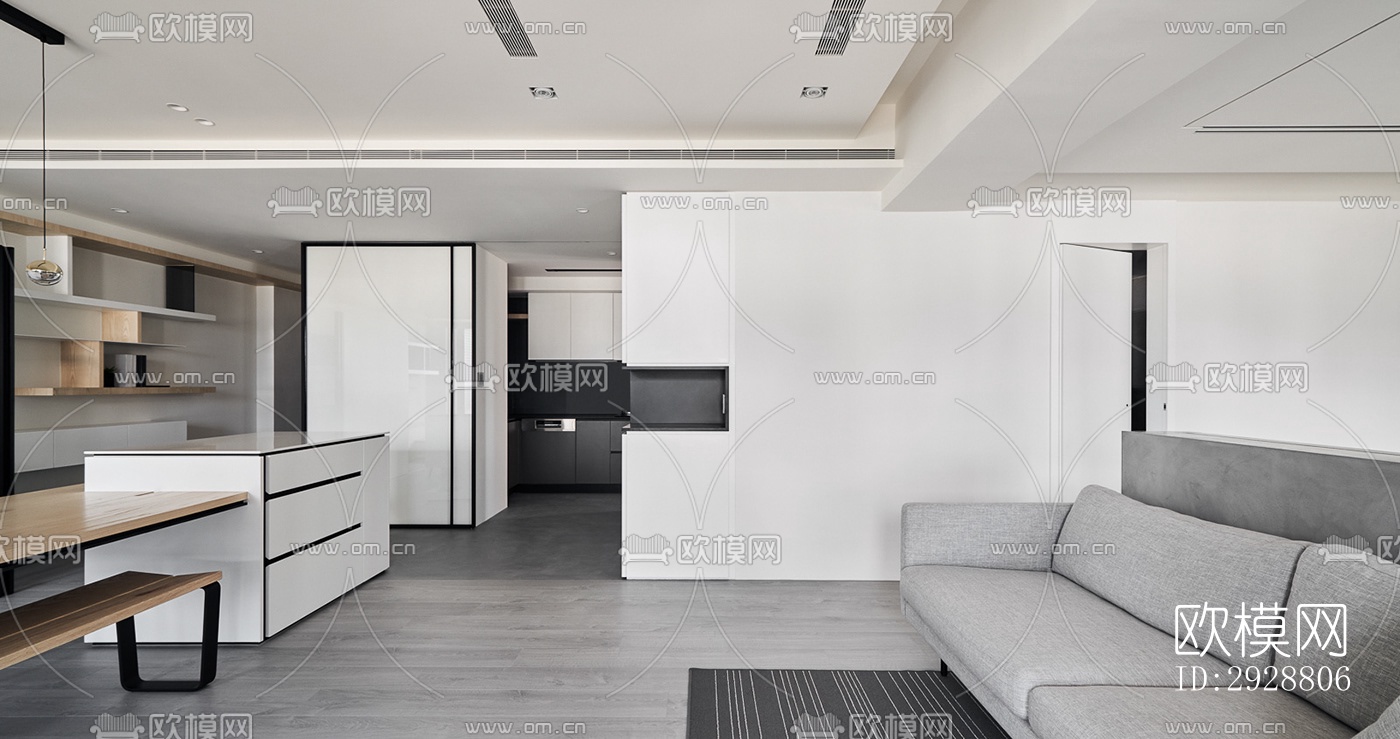 现代平层效果图下载（渲染图1）