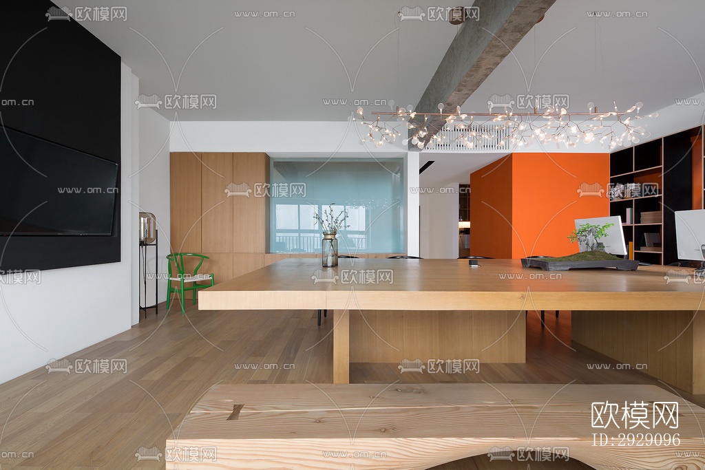 现代办公区效果图下载（渲染图10）
