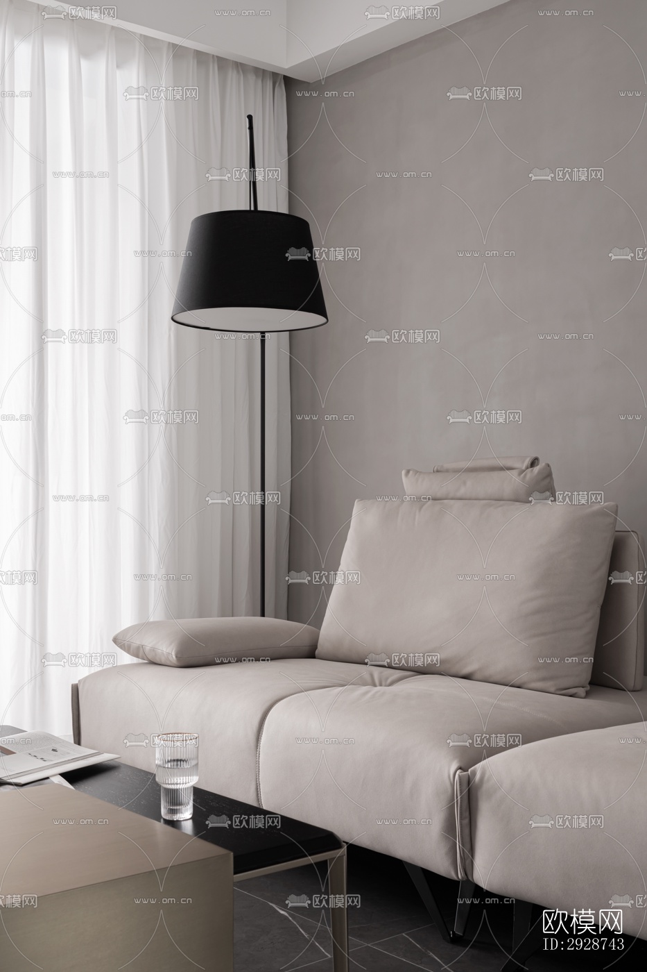 现代平层效果图下载（渲染图4）