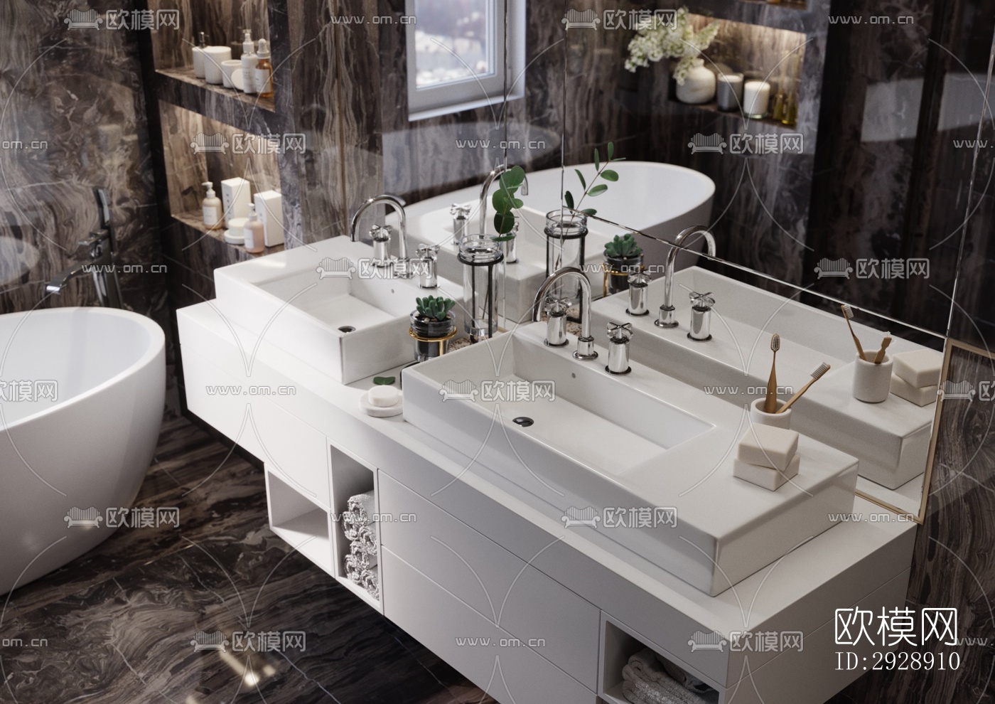 现代平层效果图下载（渲染图13）