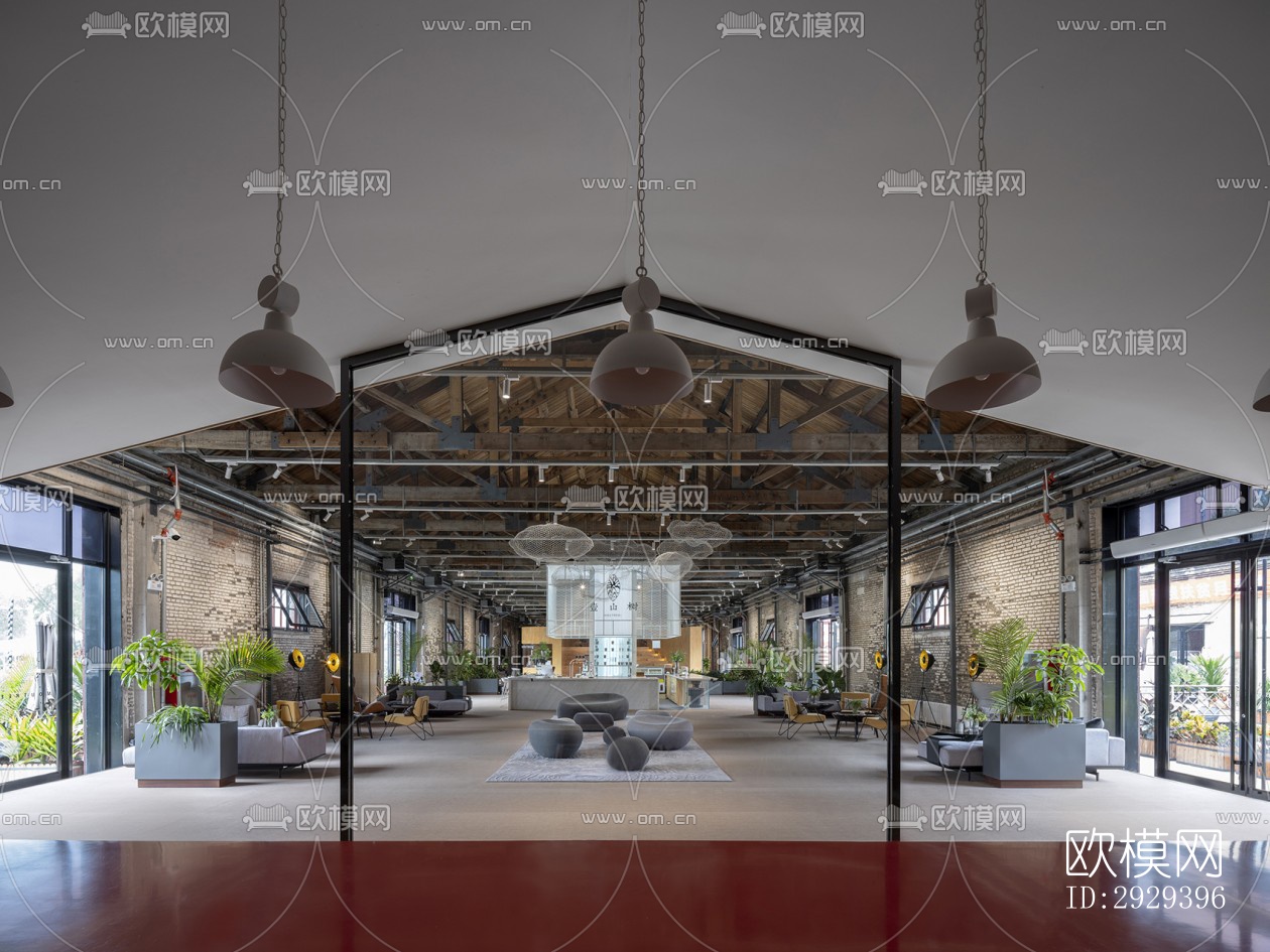 工业风咖啡奶茶效果图下载（渲染图1）