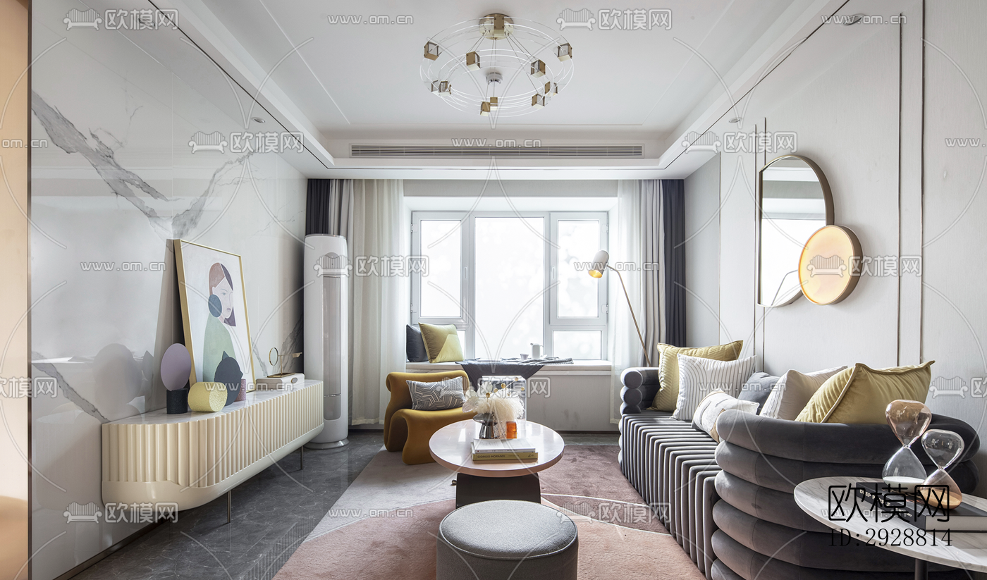 现代平层效果图下载（渲染图4）