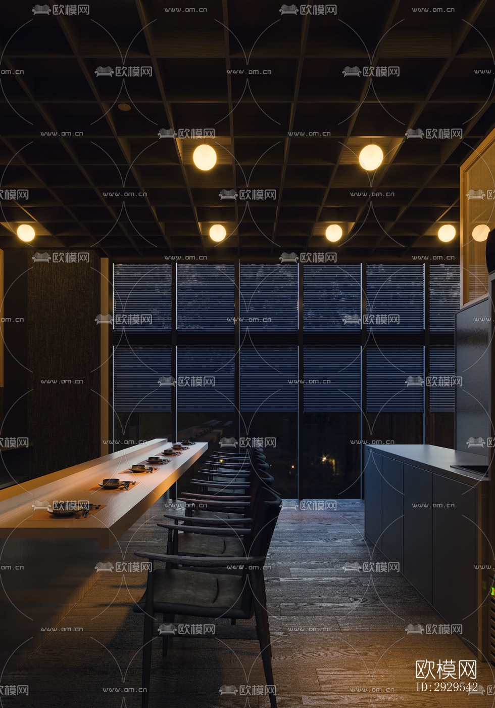 后现代西餐厅效果图下载（渲染图5）