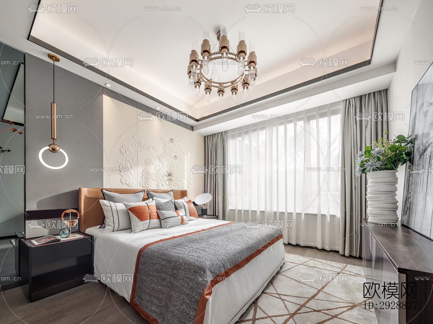 现代平层效果图下载（渲染图8）