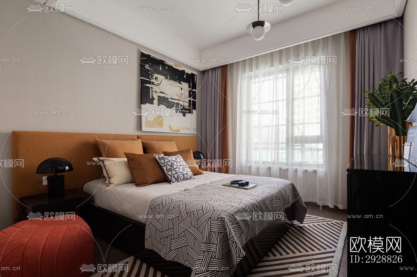 现代平层效果图下载（渲染图8）