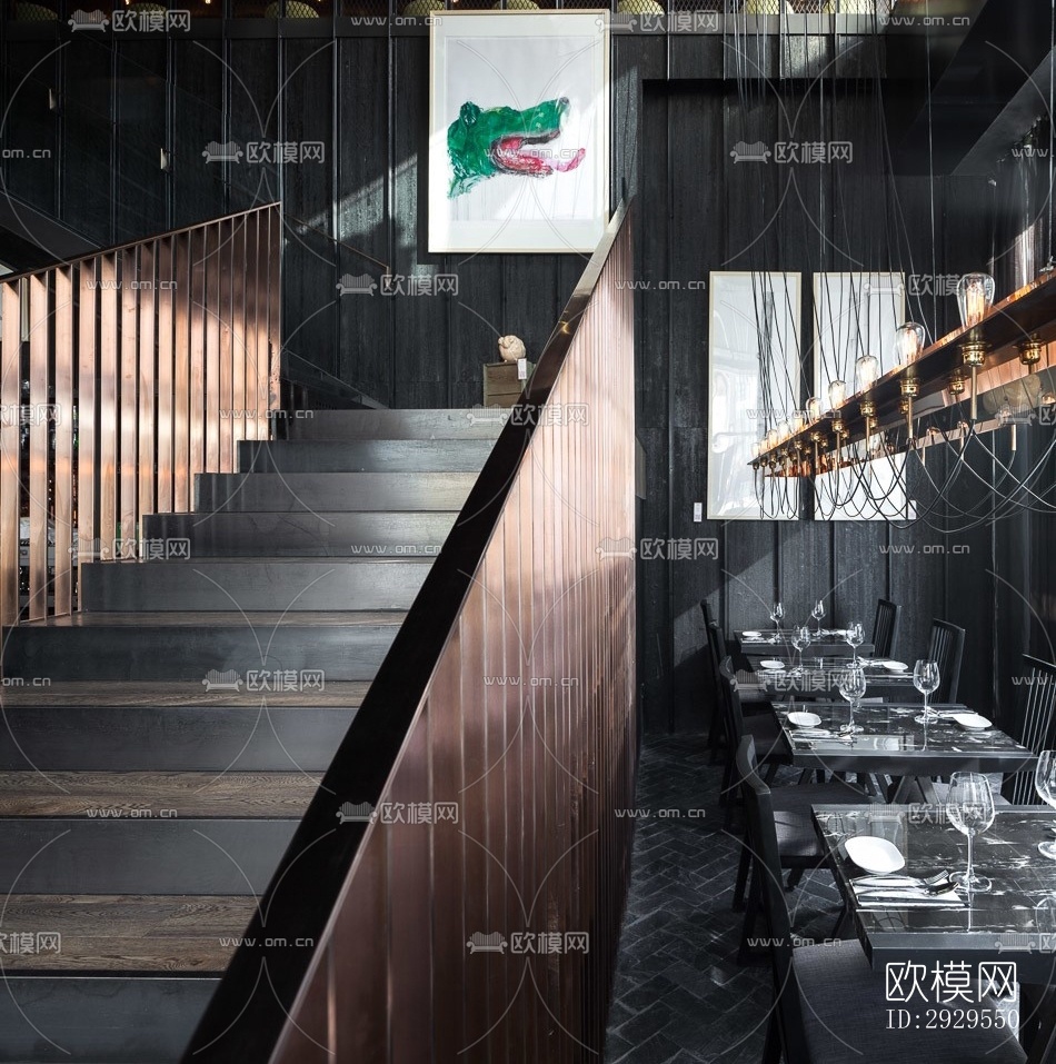 工业风西餐厅效果图下载（渲染图11）