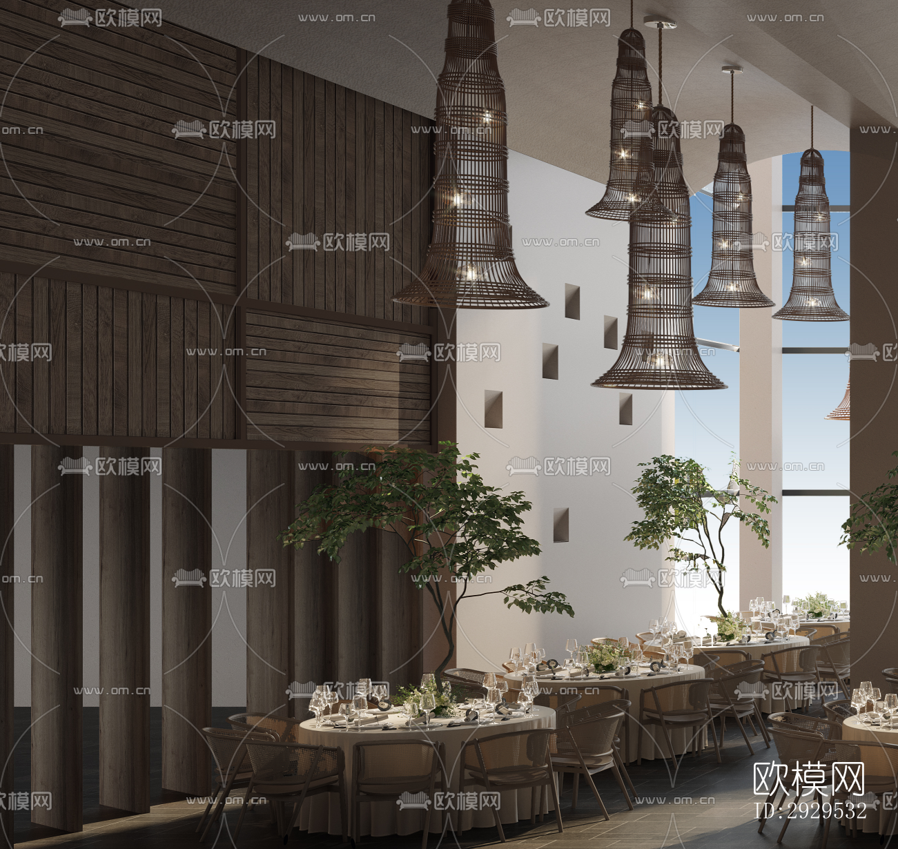 侘寂西餐厅效果图下载（渲染图4）