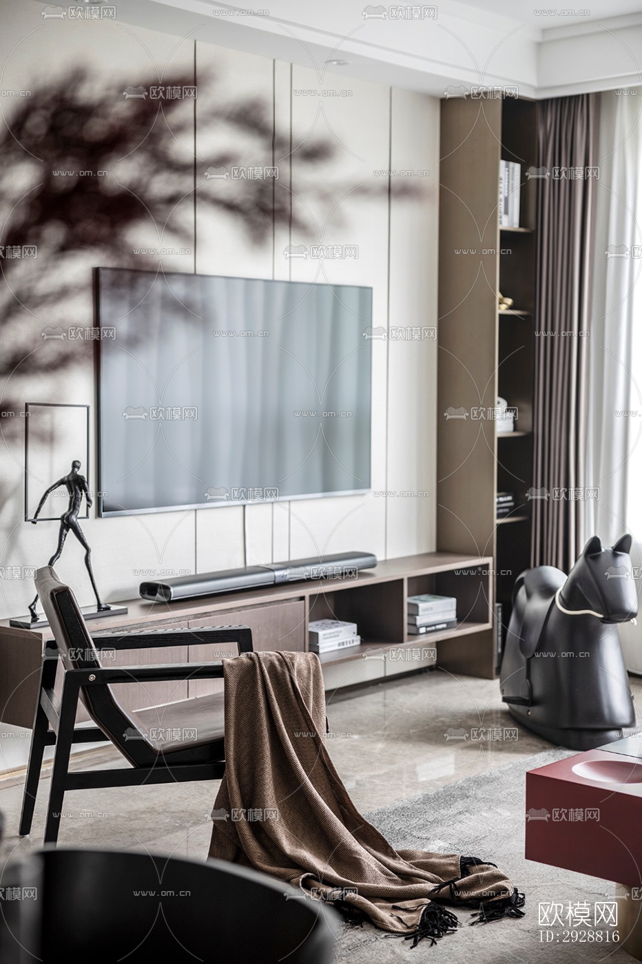 现代平层效果图下载（渲染图14）