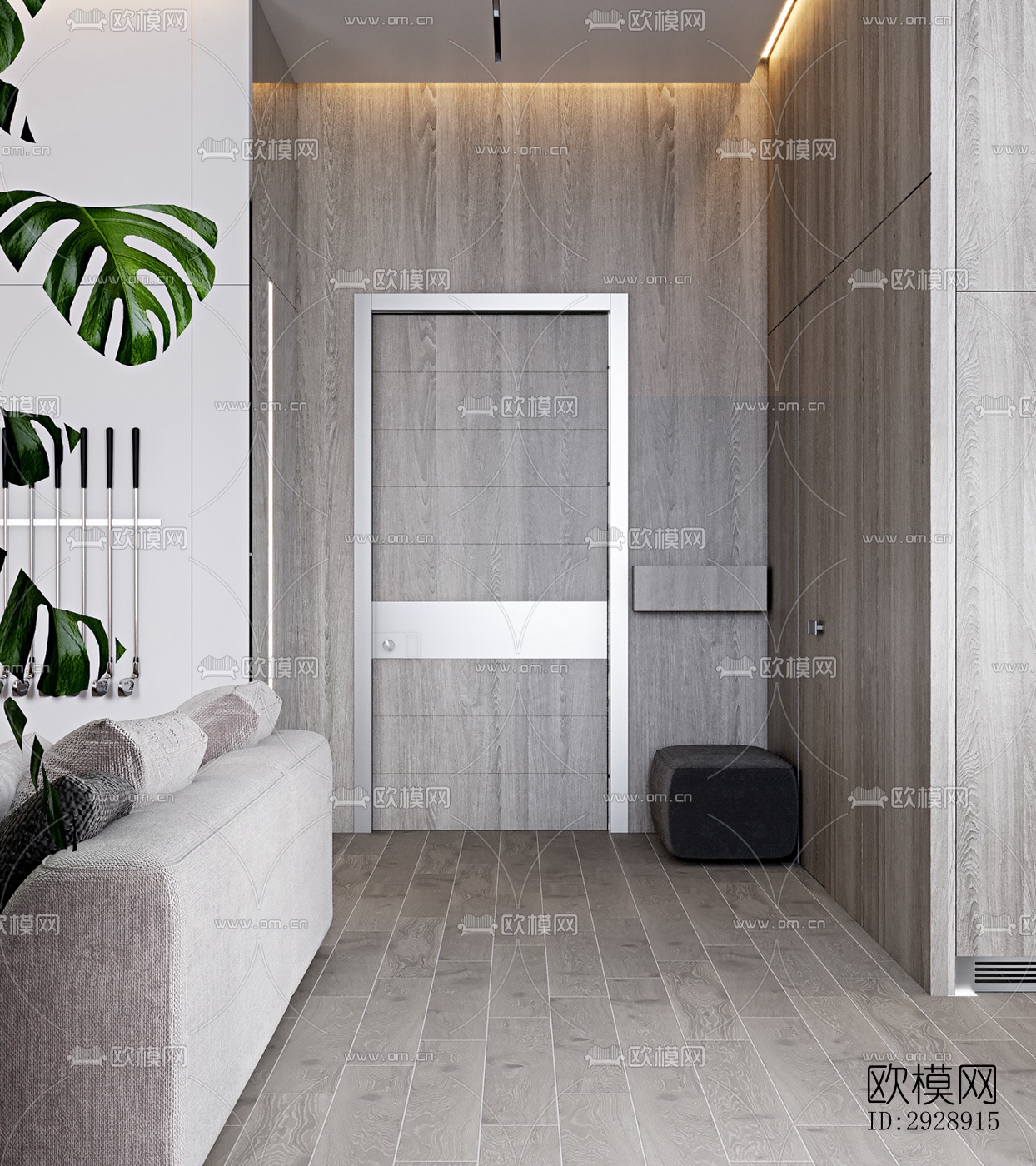 现代平层效果图下载（渲染图15）