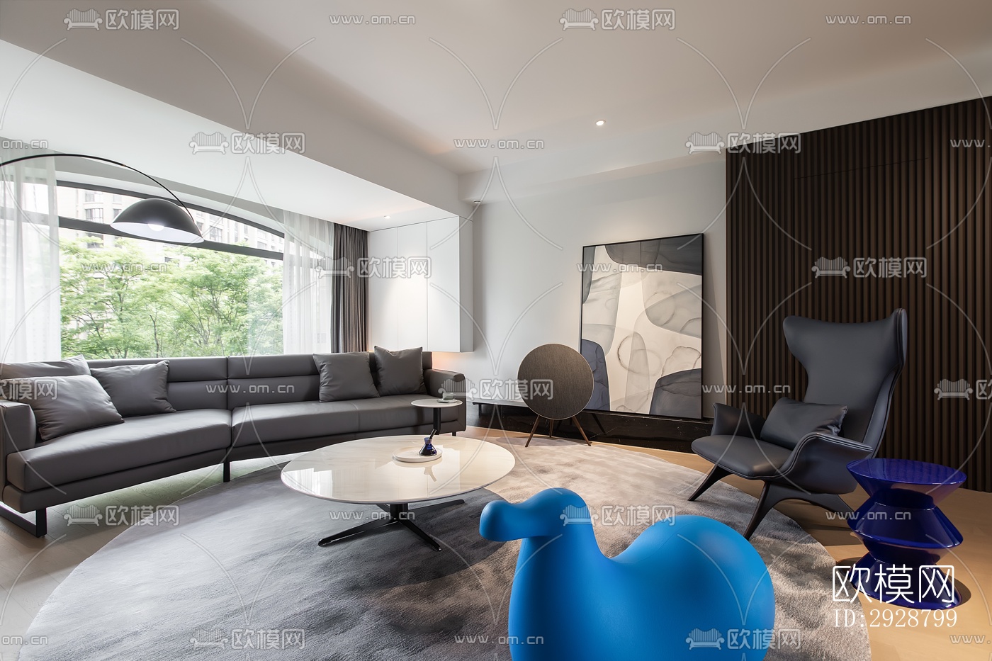 现代平层效果图下载（渲染图8）