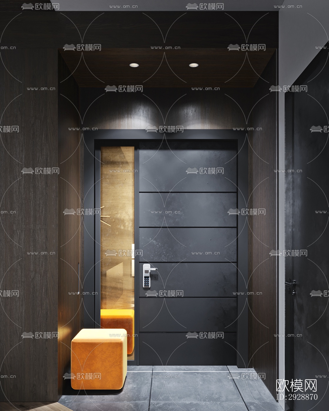 现代平层效果图下载（渲染图1）