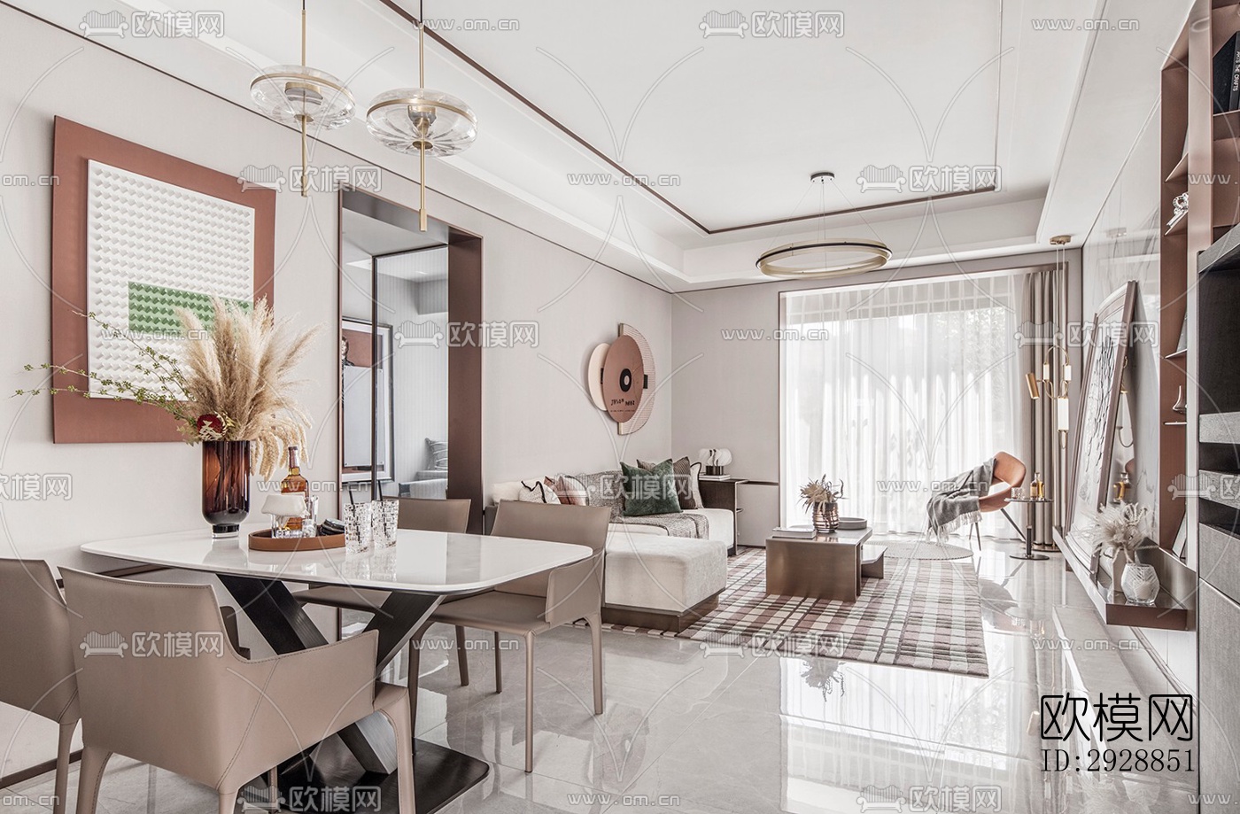 现代平层效果图下载（渲染图16）