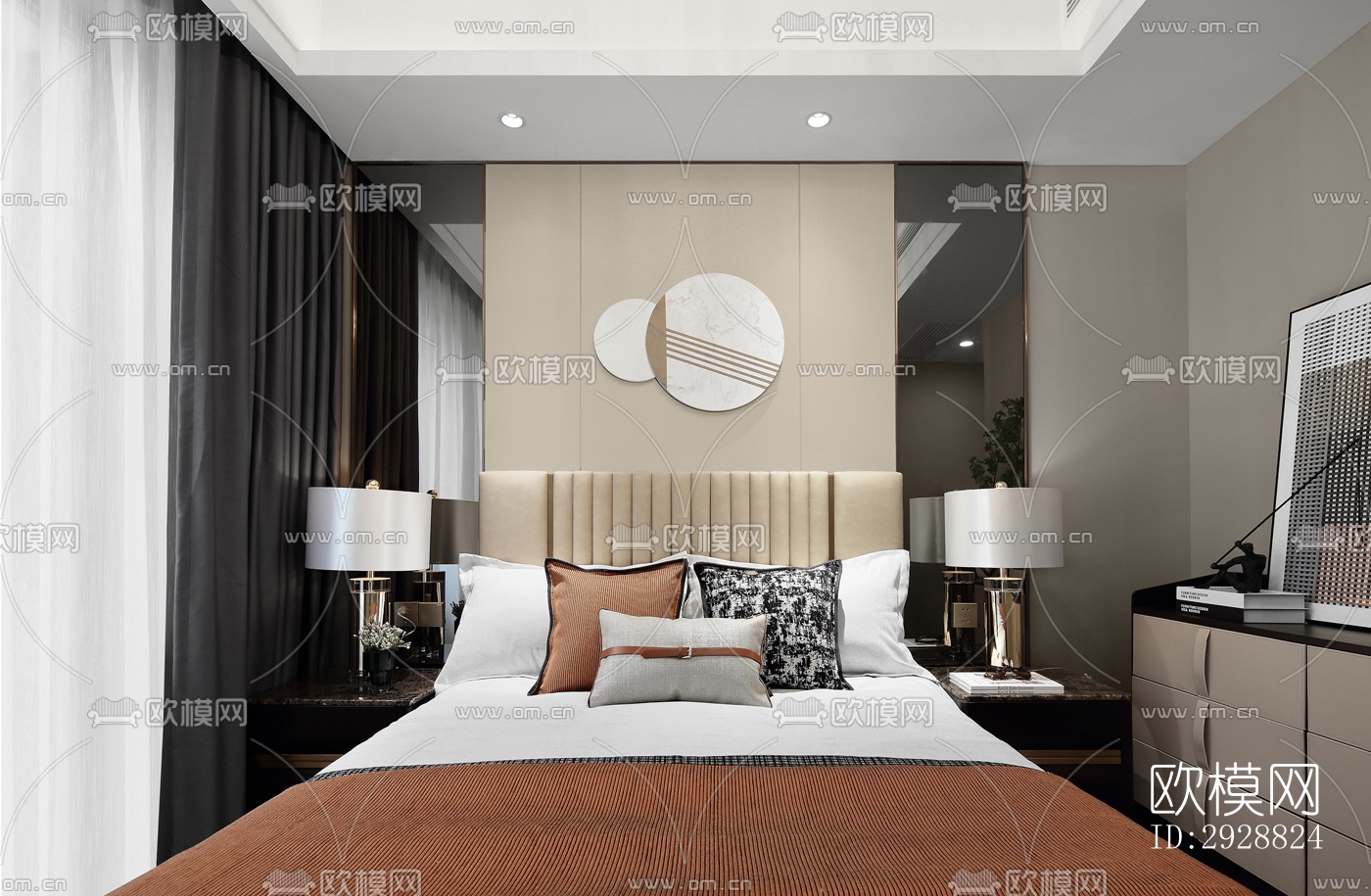 现代平层效果图下载（渲染图7）