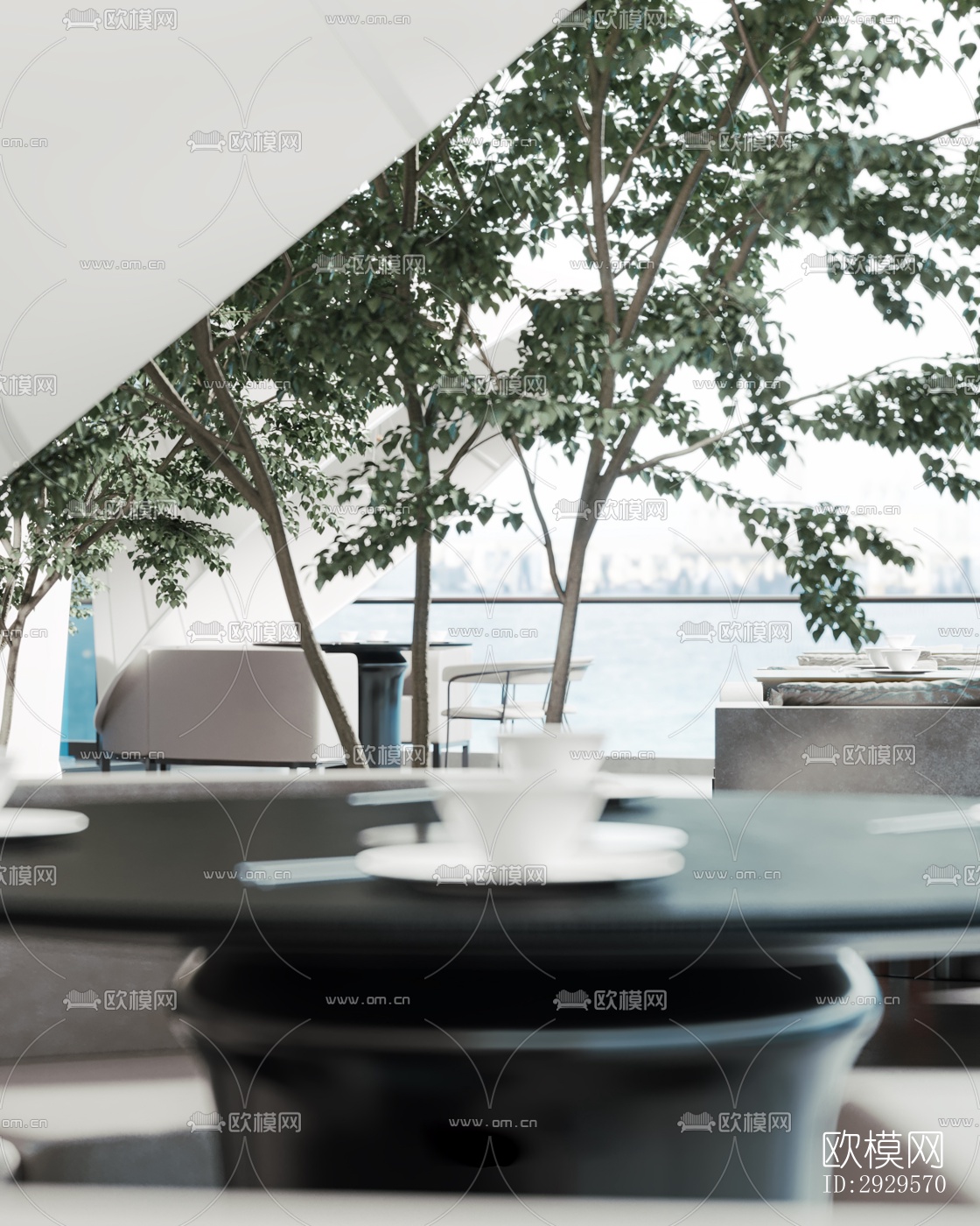 现代西餐厅效果图下载（渲染图6）