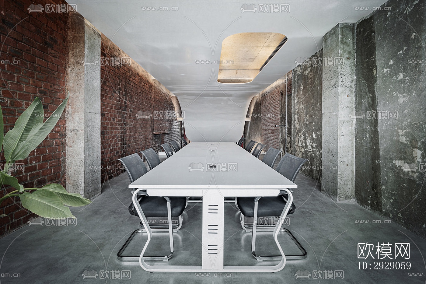 工业风办公区效果图下载（渲染图8）