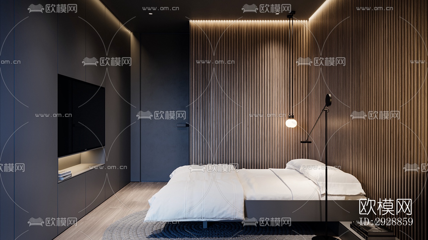 现代平层效果图下载（渲染图6）