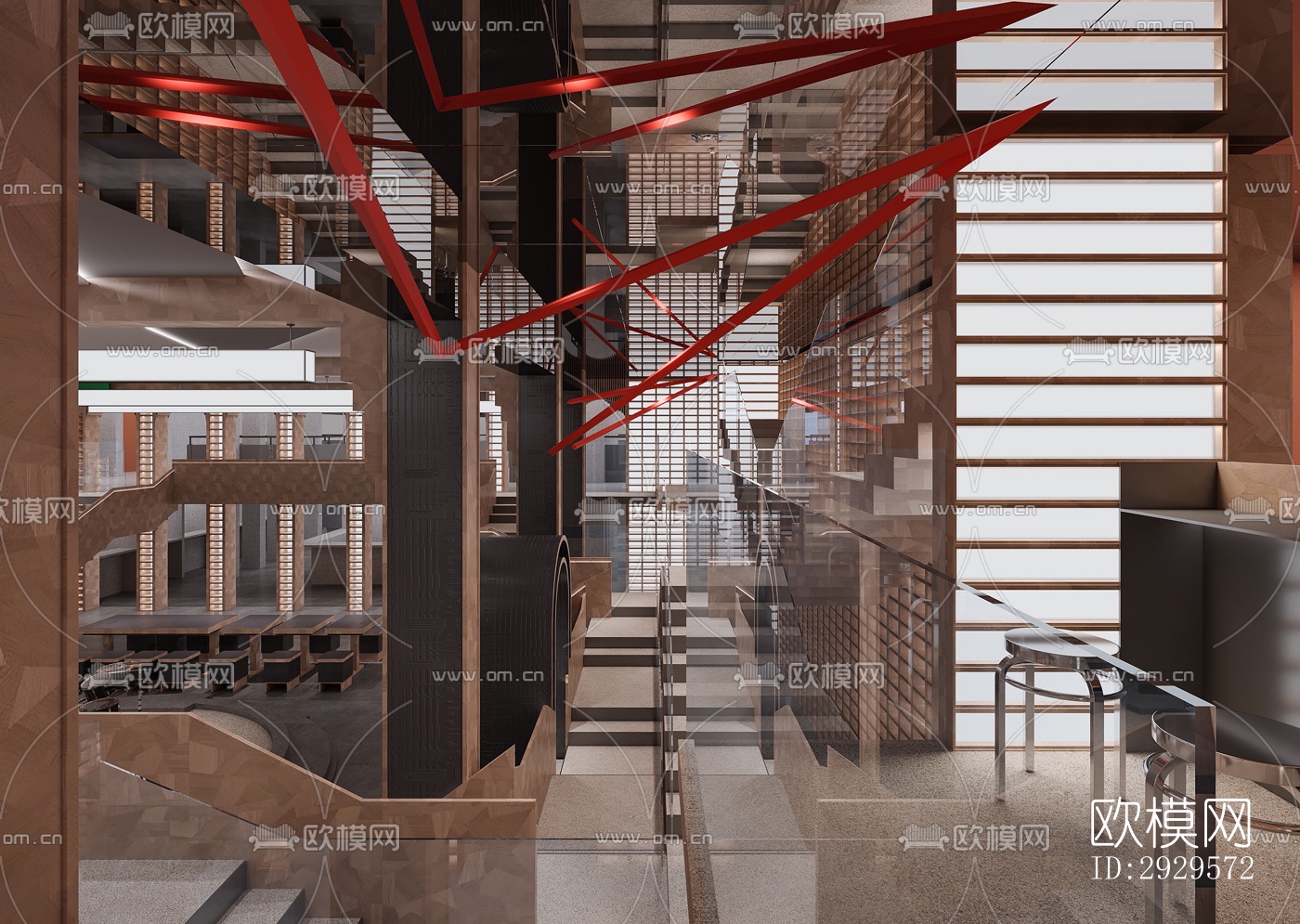 现代西餐厅效果图下载（渲染图7）