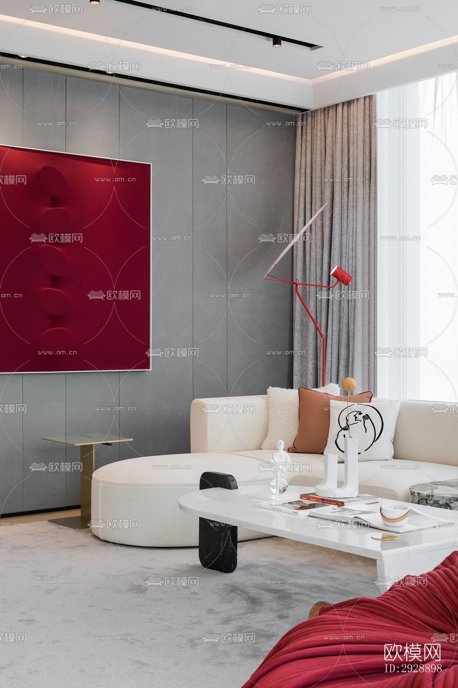 现代平层效果图下载（渲染图14）